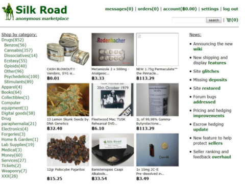 Figure 2 Silk Road webpage screenshot