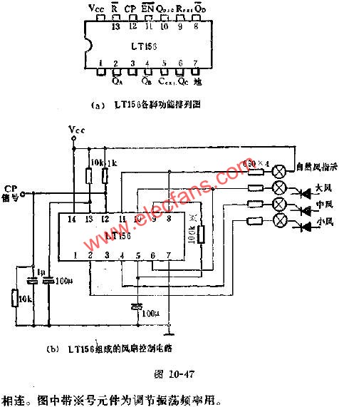 Application circuit diagram of LT156 timing control circuit 