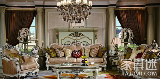 Continental furniture in the mix of wallpaper