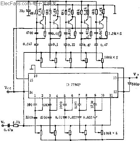 D7796P device ten-band graphic equalization circuit application 