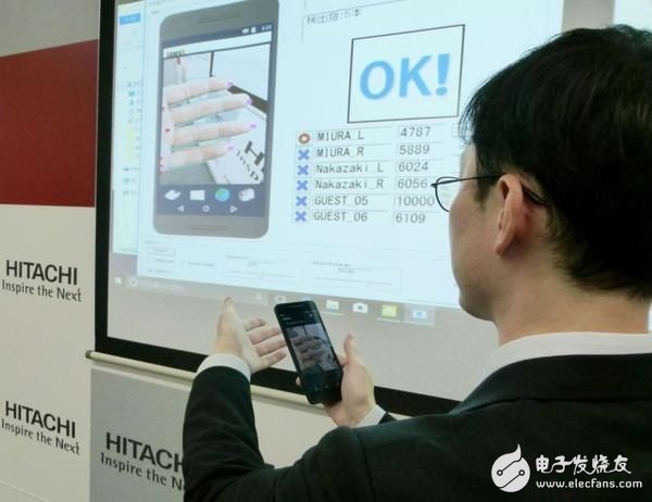 Hitachi develops a new technology for mobile biometric identification: confirming user identity through finger veins