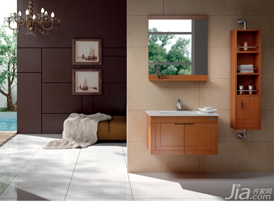 Zhongyu JY68051 solid wood bathroom cabinet