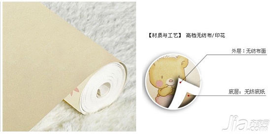 Paper Shang Aesthetics Bear Environmental Protection Nonwoven Wallpaper
