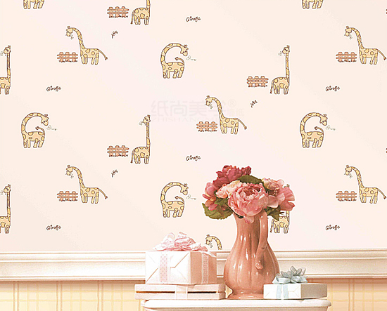 Paper Still Aesthetic Baby Giraffe Nonwoven Wallpaper