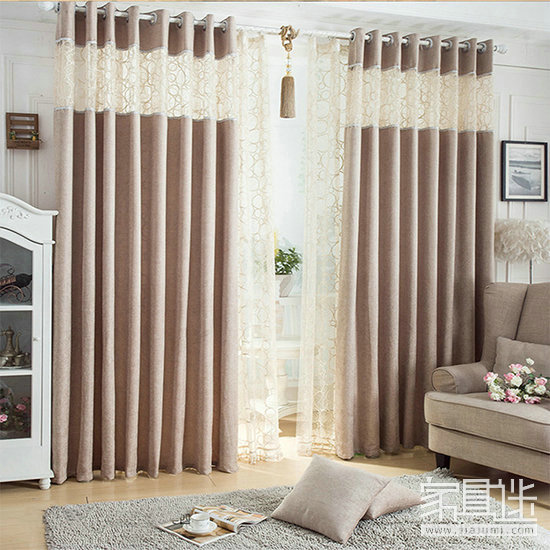 Gray shades of pink curtains