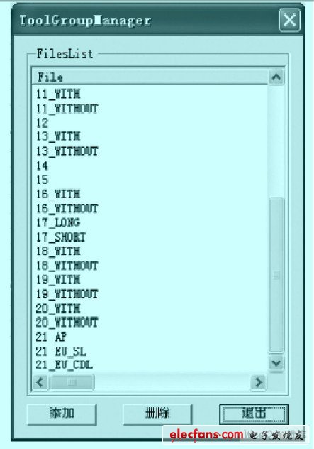 The tool corresponding to the detection point (Tools) interface