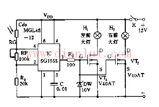 Car headlight automatic controller circuit diagram