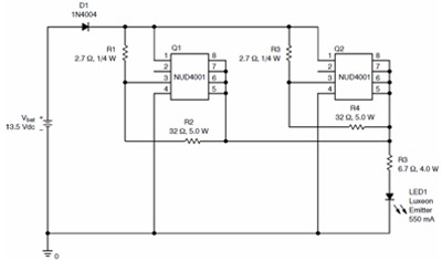 Application example of NUD4001 in car parking lights