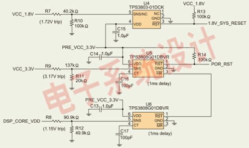 Figure 2: Rail voltage reset and voltage monitoring circuit.