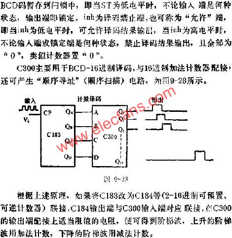 C300 for BCD-16 and 18-digit addition counter mating circuit diagram 