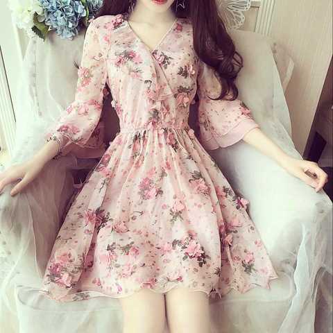 Chun Mei Duo: Floral Dress Match Summer Beauty Little Fairy
