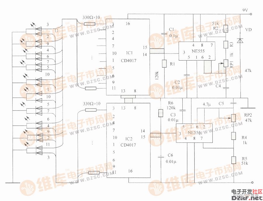 Current flow direction demonstration circuit diagram