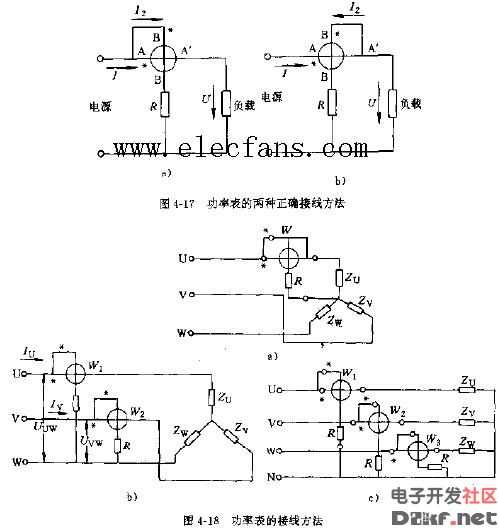 Power meter wiring method circuit schematic
