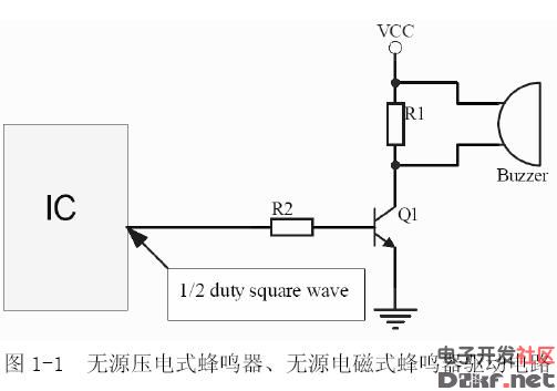 Passive buzzer drive circuit diagram