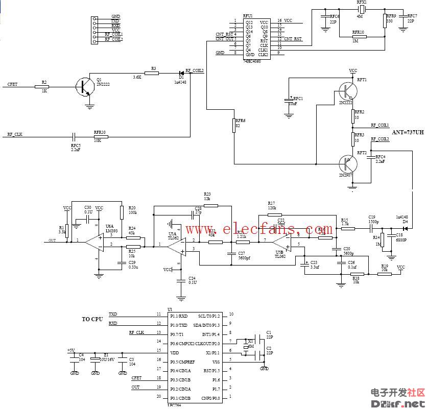Card reader circuit schematic
