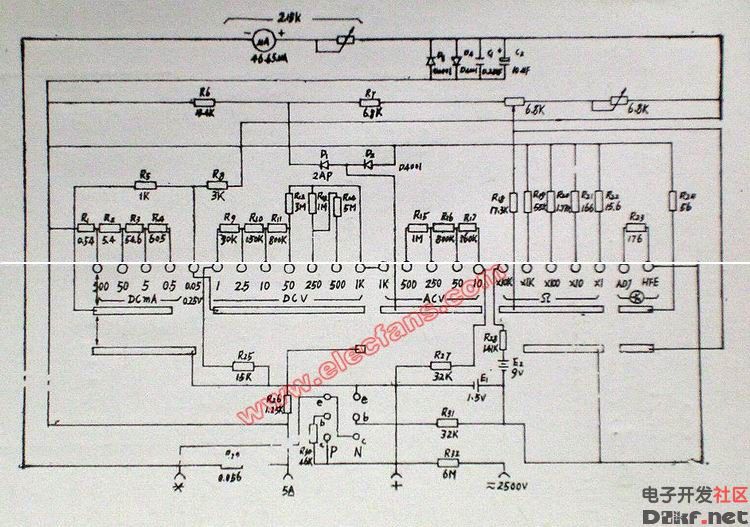 Mf47 type multimeter circuit diagram
