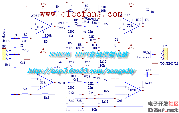 NE5532 tone circuit diagram