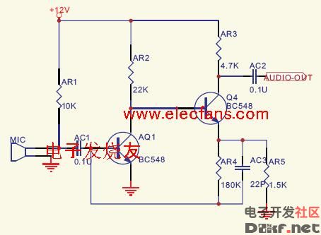 Transistor audio amplification circuit diagram