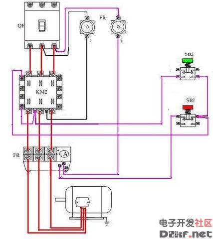 Self-locking circuit physical wiring diagram