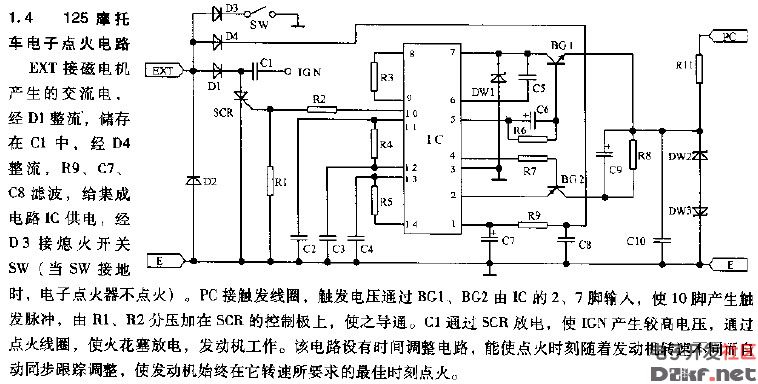 125 motorcycle electronic ignition circuit diagram