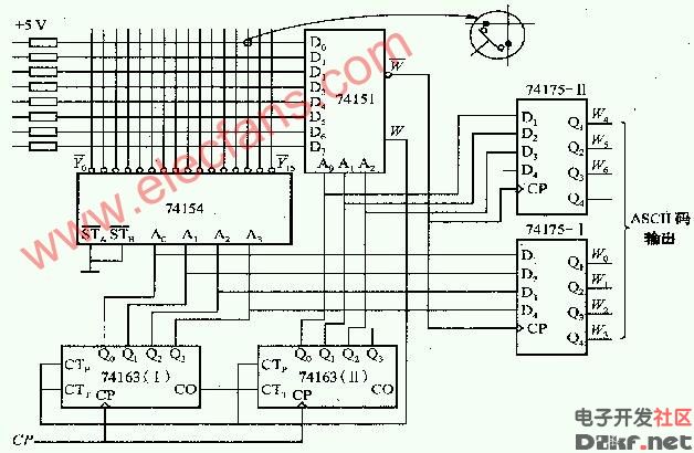 Keyboard scan circuit diagram