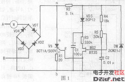 Single-phase motor speed control circuit