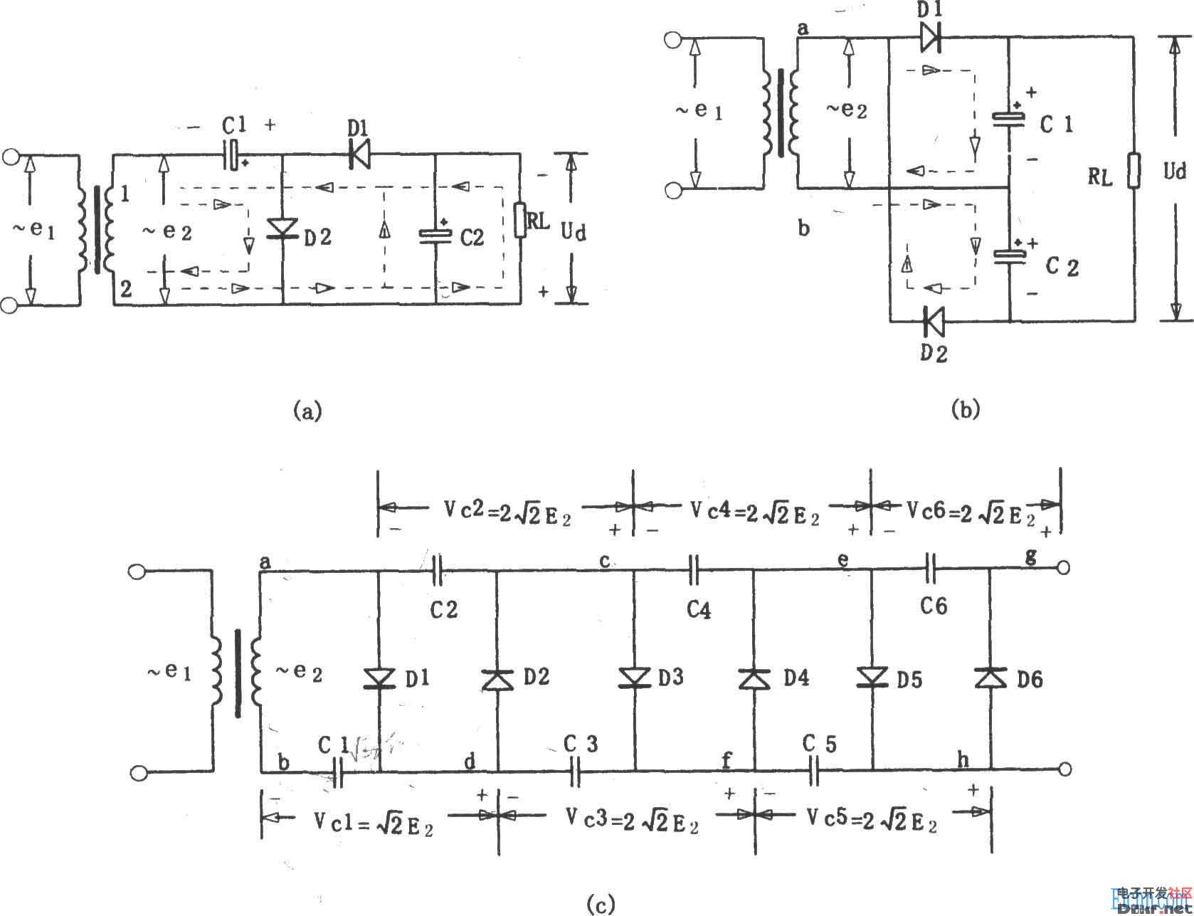 Voltage doubler rectifier circuit