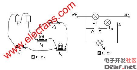 Bulb parallel circuit and wiring diagram