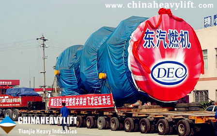 Gas Turbine Transport After The Earthquake by CHINAHEAVYLIFT-Tianjie Heavy Industries Modular Trailer1