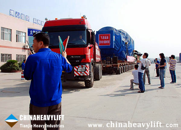 Gas Turbine Transport After The Earthquake by CHINAHEAVYLIFT-Tianjie Heavy Industries Modular Trailer2