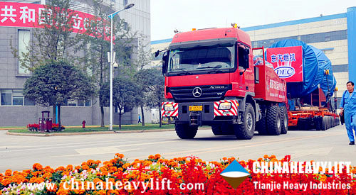 Gas Turbine Transport After The Earthquake by CHINAHEAVYLIFT-Tianjie Heavy Industries Modular Trailer4