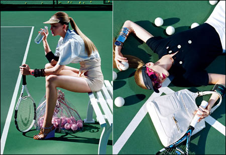 Fashion: Tennis Girl Luxury Wind on the Field