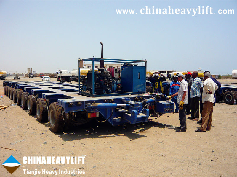 Tough mission accomplished by two CHINAHEAVYLIFT-Tianjie Heavy Industries Modular Trailers in Sudan2