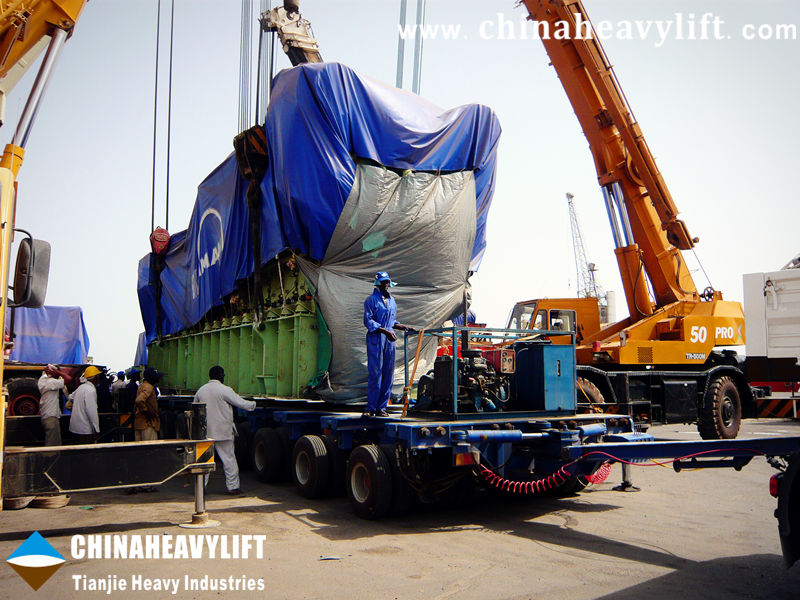 Tough mission accomplished by two CHINAHEAVYLIFT-Tianjie Heavy Industries Modular Trailers in Sudan4