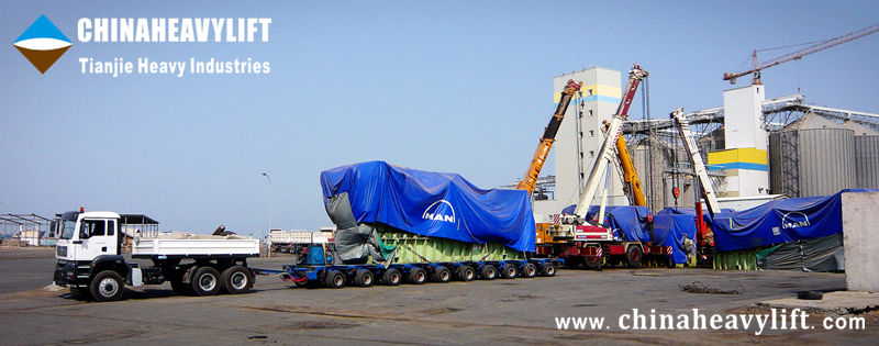 Tough mission accomplished by two CHINAHEAVYLIFT-Tianjie Heavy Industries Modular Trailers in Sudan5
