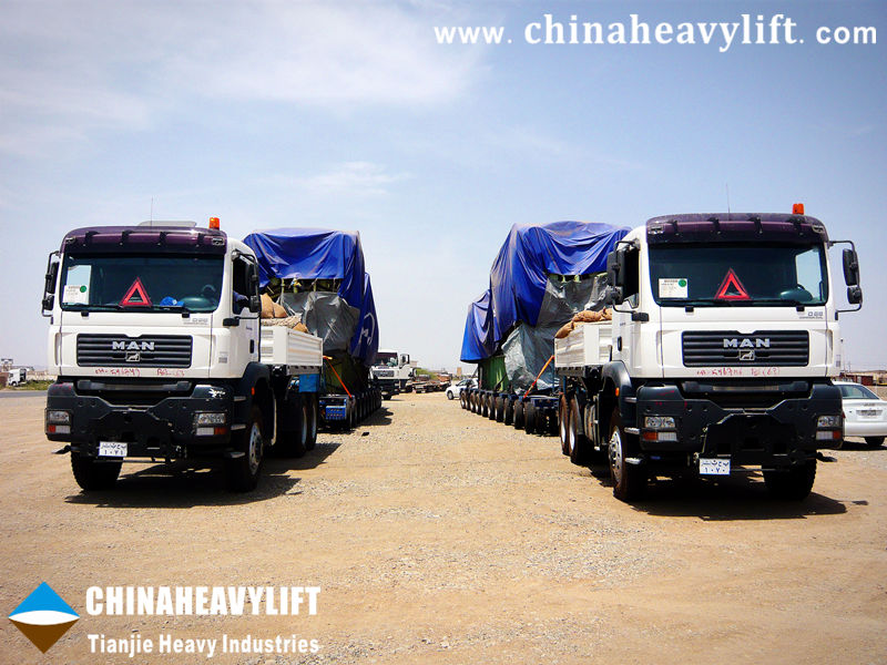 Tough mission accomplished by two CHINAHEAVYLIFT-Tianjie Heavy Industries Modular Trailers in Sudan6