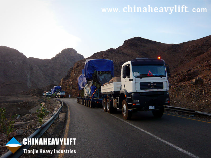 Tough mission accomplished by two CHINAHEAVYLIFT-Tianjie Heavy Industries Modular Trailers in Sudan7