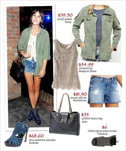 Denim shirt and military style