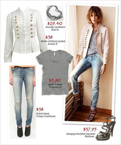 White coat and Roman shoes