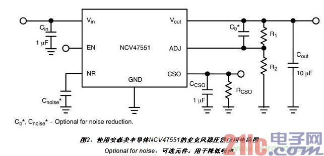 Microphone regulator application circuit diagram