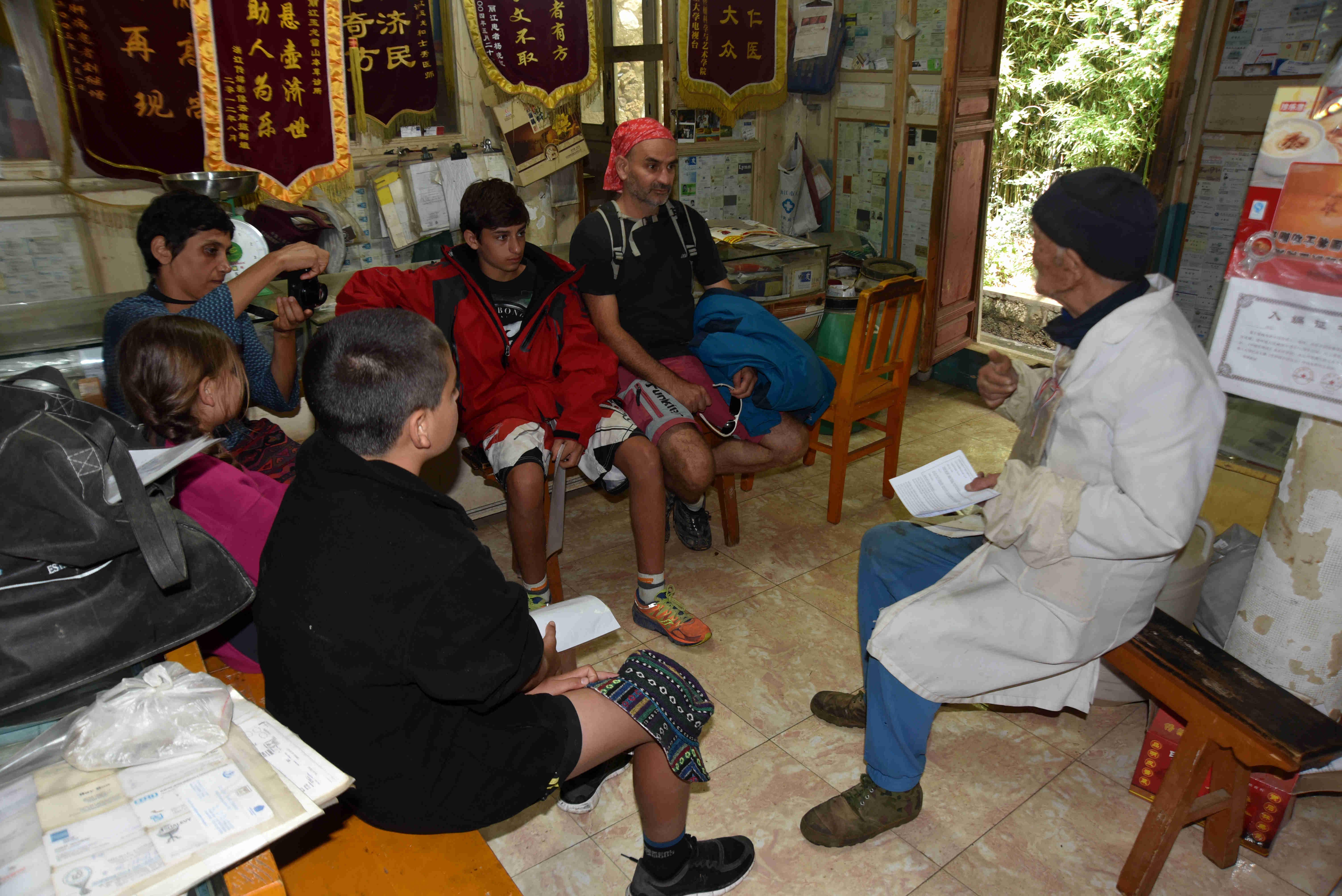 Foreign tourist visiting clinic