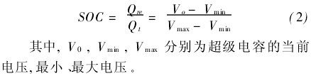 Super Capacitor Current SOC is mainly based on the output voltage of the super capacitor