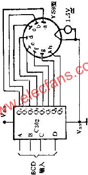 C302 eight-segment font decoder drives 10V fluorescent digital tube circuit diagram 