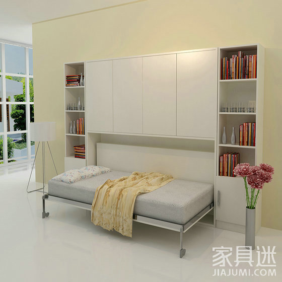 Decorative cabinet vertical wall folding bed