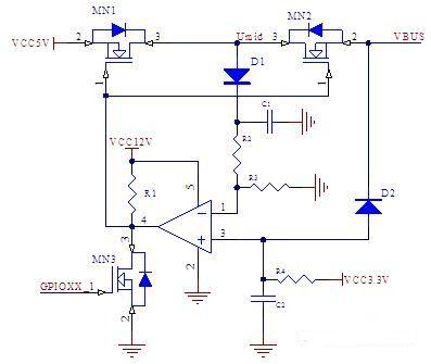 USB VBUS short circuit protection circuit