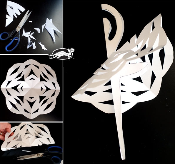 After combining paper-cut snowflakes and paper-cut dancers, a paper-cut ballet dancer appeared