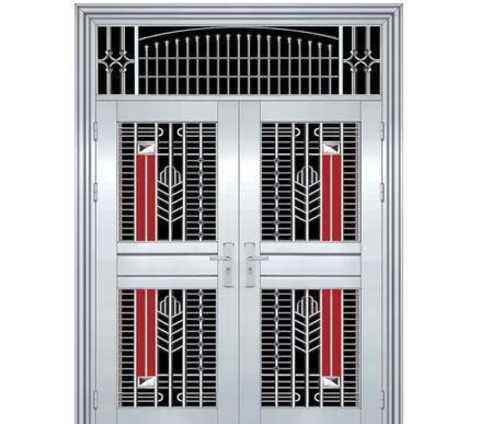 Direct 304 stainless steel door Stainless steel bright window to open the door Stainless steel security door custom
