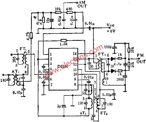 Application of D1201 FM/AM IF Amplifier Circuit 