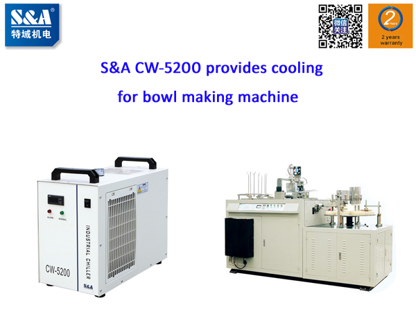 S&A CW-5200 provides cooling for bowl making machine