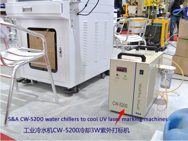 Customers use multiple S&A CW-5200 water chillers to cool UV laser marking machines